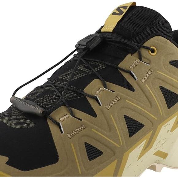 NWT Salomon Men Speedcross 6,  Black/Cress Green/Transparent Yellow-Size 9 - Picture 3 of 5